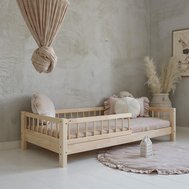Dětská postel se zábranou Basic Bello - 80 x 160 / přírodní 01