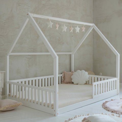 Dětská domečková postel Bianco - 140 x 200 cm / bílá 01