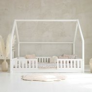 Prostorná domečková postel Bianco duo - 140 x 200 cm / bílá