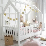 Dětská domečková postel Bianco 90 x 200 cm - bílá