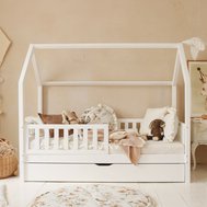 Domečková postel Bianco Plus s přistýlkou - 90 x 190 cm - bílá