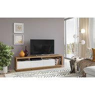 Televizní stolek Celine - dub wotan / bílý lesk