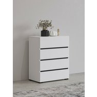 Šuplíková komoda Cross - bílá / černá