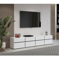 Moderní TV stolek Cross 225 cm - bílá / černá