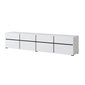 Moderní TV stolek Cross 225 cm - bílá / černá 03