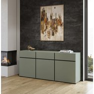 Komoda Cross 180 cm - pine green / černá 01