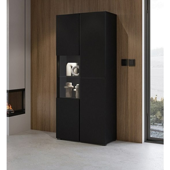 Moderní černá vitrína Cross