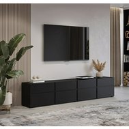 Moderní TV stolek Cross 225 cm – černý design