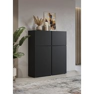 Vysoká komoda Cross s dvířky v černém matu