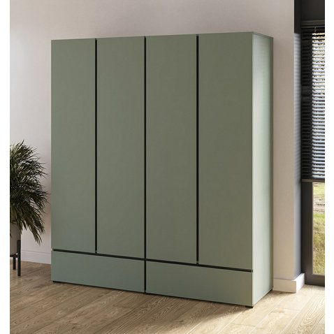 Prostorná šatní skříň Cross 180 - pine green / černá 01