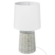 VÝPRODEJ - Designová stolní lampa Cyrel - bílá / šedá
