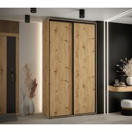 Šatní skříň Davos 1 s posuvnými dveřmi - 130 cm - dub artisan - hloubka 45 cm