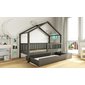 Domečková postel Domi bis s úložným prostorem - 80 x 160 / grafit 03