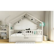 Domečková postel Domi bis s úložným prostorem - 80 x 160 / světle šedá