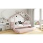 Domečková postel Domi bis s úložným prostorem - 80 x 160 / růžová 02
