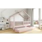 Dětská postel domeček Domi bis s úložným prostorem - 70 x 140 / růžová 03