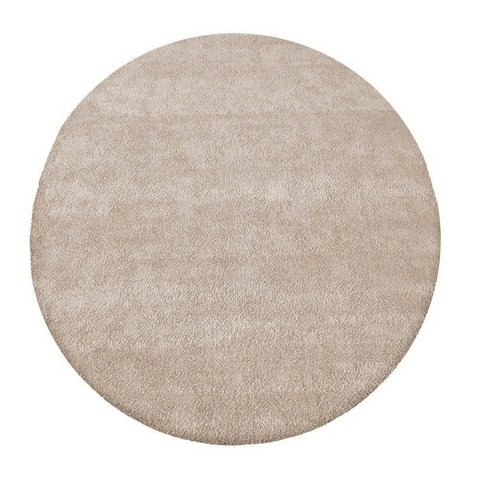 Kulatý koberec Shaggy Cosy - béžová / 133 cm - 01