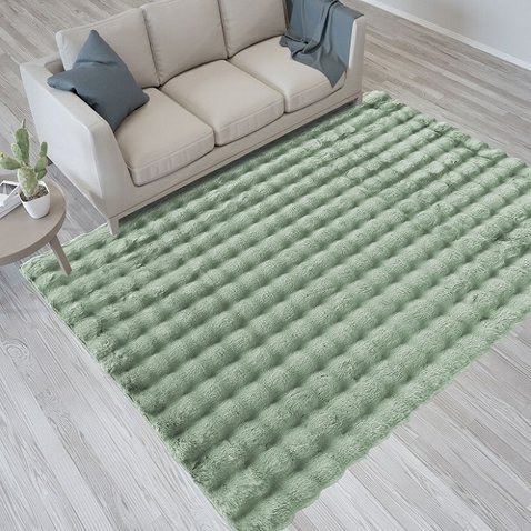 Plyšový koberec Merlin 3D - 120 x 170 cm / mátově zelená 01