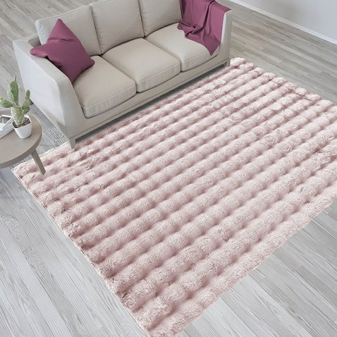 Plyšový koberec Merlin 3D - 120 x 170 cm / pudrově růžová 01