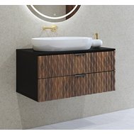 Šuplíková skříňka Enzo 2 pod umyvadlo - černá / dub catania 01