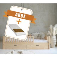 Výhodný set: dětská postel Basic Love Plus 140 x 200 s úložným prostorem + matrace Ares 10