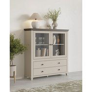 Vitrína Evora světlá béžová s přírodním dekorem dubu dunin 01