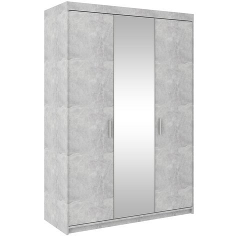 Prostorná šatní skříň se zrcadlem Elena - světlý beton - 01