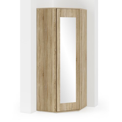 Rohová šatní skříň se zrcadlem Emi 1 - dub sonoma