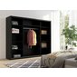 Moderní šatní skříň s posuvnými dveřmi Frama - černá - 03