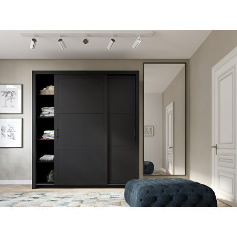 Černá šatní skříň Frama 185 cm - 01