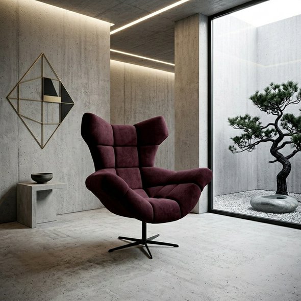 Křeslo SENSI – otočné, čalouněné, moderní ušák