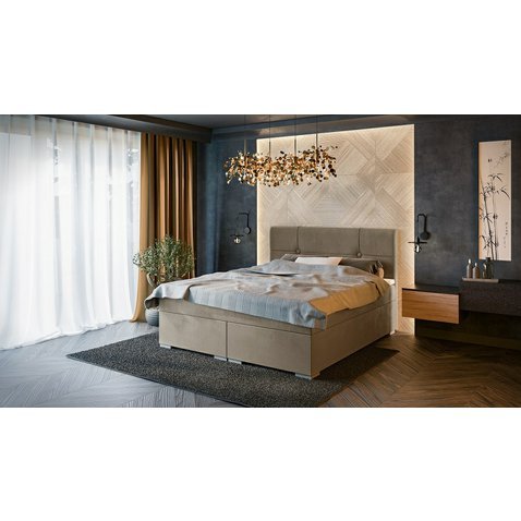 Čalouněná dvoulůžková postel Gaia - 200 x 200 cm - 01
