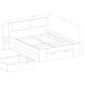Manželská postel s úložným prostorem Galaxy 3 - šedý dub - rozměry
