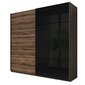 Tmavá šatní skříň Galaxy 2 - 220 cm - dub monastery / černý lesk 01
