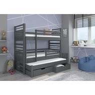 Dvoupatrová postel Hippo - 80x180 cm - grafit