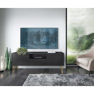 Televizní stolek Harmony - černá/černý mramor royal