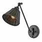 Nástěnná lampa Arti – elegantní černý kov s černým ratanem 02