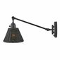 Nástěnná lampa Arti – elegantní černý kov s černým ratanem 03