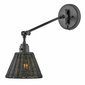 Nástěnná lampa Arti – elegantní černý kov s černým ratanem 04