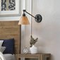 Designové nástěnné světlo Arti – černá & ratanové stínidlo 08