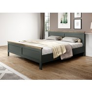Dvoulůžková postel Evora 1 - 160 x 200 - zelená / dub lefkas
