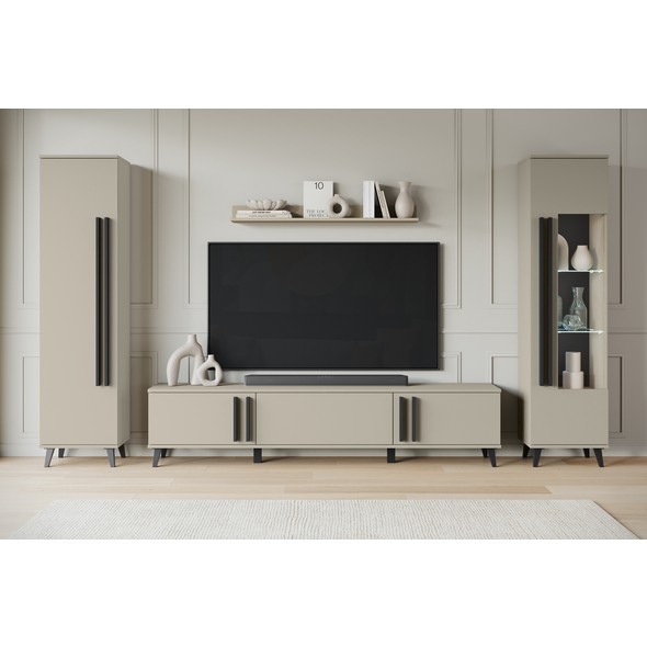 Obývací sestava HELSINKI II - minimalistický design v teplém odstínu congo 01