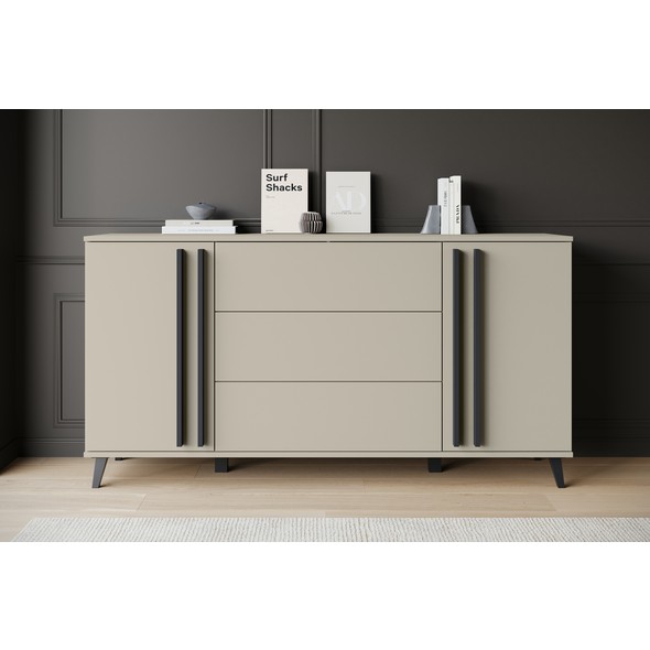 Komoda HELSINKI - minimalistický design v teplém odstínu congo 01