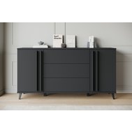 Komoda HELSINKI - designová a nadčasová v černém grafitu 01