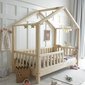 Dětská postel Housebed se zábranou 80x160 cm - přírodní borovice 02