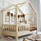 Dětská postel Housebed se zábranou 80x160 cm - přírodní borovice 03