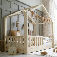 Dětská domečková postel z masivu Housebed 90 x 190 - přírodní
