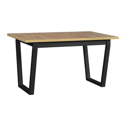 Stylový jídelní stůl Ikon 2 – kombinace dubu artisan a černého kovu 01