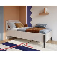Jednolůžko Jukon S 100x200 - moderní design s úložným prostorem, odstín kašmír 01
