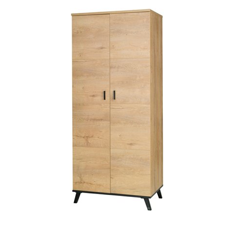 Stylová šatní skříň John 1 - dub lefkas/černá - 01